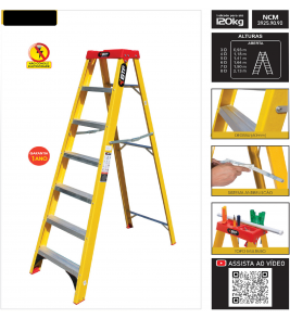 ESCADA DE FIBRA TESOURA 5 DEG EFP5909