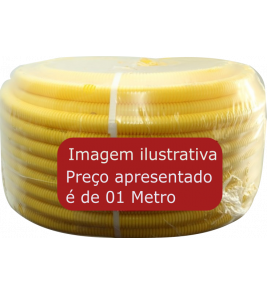MANGUEIRA CORRUGADA 1 AMARELA 32MM.
